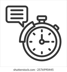 Time Frame Outline Icon Vector Illustration