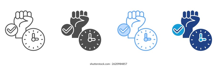 Time Freedom Icon Set Multiple Style Collection