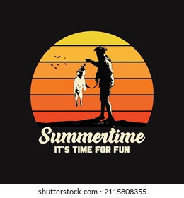 It's time for fun, Dog Vector illustrations for t-shirt prints, posters and other uses