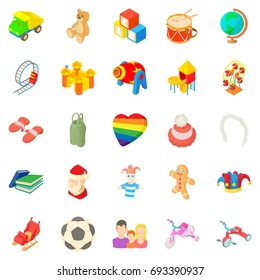 Time for games icons set. Cartoon set of 25 time for games vector icons for web isolated on white background