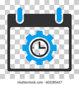 Time Gear Calendar Day icon. Vector illustration style is flat iconic bicolor symbol, blue and gray colors, transparent background. Designed for web and software interfaces.