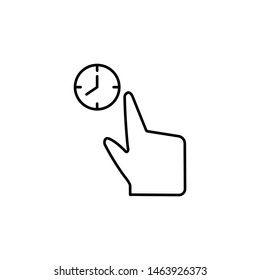 Time, gesture, touch, finger icon. Element of corruption icon. Thin line icon on white background