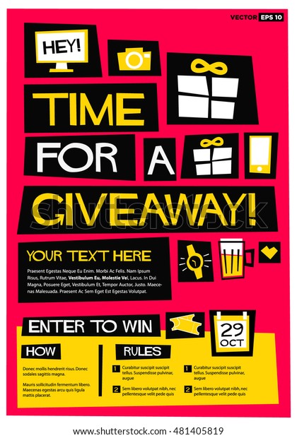 Time Give Away Flat Style Vector Stock Vector Royalty Free 481405819