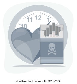 Time to Give Up Smoking a watch a cigarette and a heart