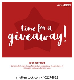 Time for a Giveaway Brush Lettering Vector Design Template 