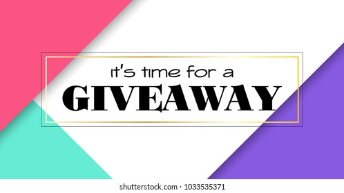 Time for giveaway. Vector banner template for social media promotion. Social media link size