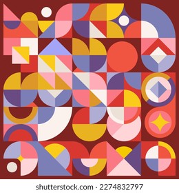 Time Glass Abstract Geometric Background Design With Sunset Flamingo Color Palette. Suitable for Background, wallpaper, wall decoration, backdrop, ornament, cover, web design, template, book cover.