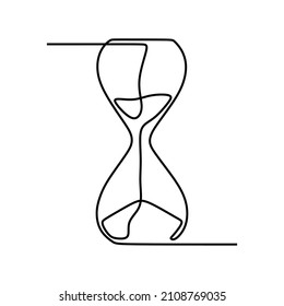 arte continuo de línea única en línea de cristal de tiempo