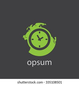 time globe cut identity template icon design element