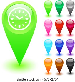 Time glossy web buttons.
