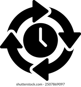time glyph icon illustration vector