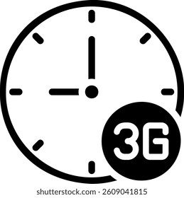 time glyph icon illustration vector