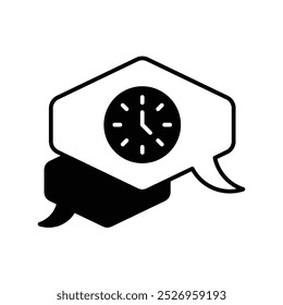 time glyph icon with white background vector stock illustration