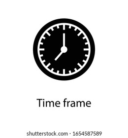 time glyph vector icon isolated