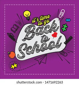 It's time to go back to school bright poster