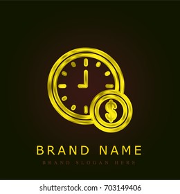 Time golden metallic logo