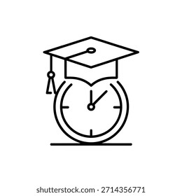 Time for Graduation Symbolic Icon Representing Educational Goals Deadline to Finish Education