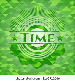 Time green mosaic emblem