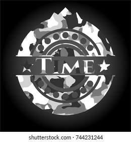 Time grey camouflage emblem