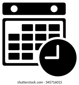Time Grid vector icon. Style is flat symbol, black color, rounded angles, white background.