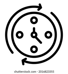 Zeit für Fitnesscenter Symbol. Rahmenzeit für Gymnastik, Vektorsymbol für Webdesign einzeln auf weißem Hintergrund