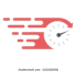 Time halftone dotted icon with fast speed effect. Vector illustration of time designed for modern abstract with symbols of speed, rush, progress, energy.