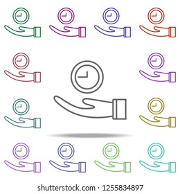 Time in hand icon. Element of time value icon for mobile concept and web apps. Thin line Time in hand icon can be used for web and mobile on white background