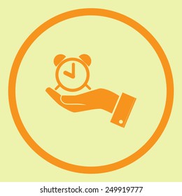 Time in the hand vector icon 