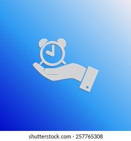 Time in the hand vector icon