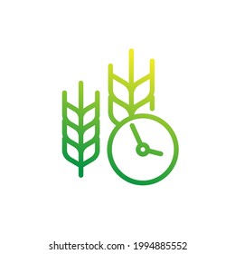 time to harvest line icon, vector