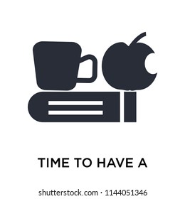 Time to have a break icon vector isolated on white background for your web and mobile app design, Time to have a break logo concept