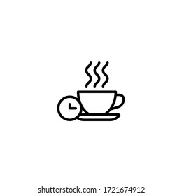 Time to have a break vector icon in linear, outline icon isolated on white background