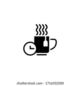 Time to have a break vector iconin black solid flat design icon isolated on white background