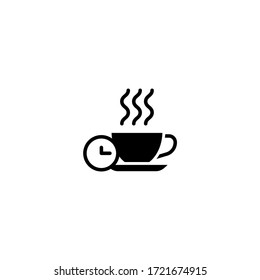 Time to have a break vector iconin black solid flat design icon isolated on white background