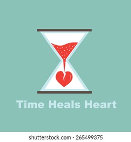 time heals heart concept