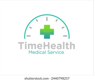 time health logo designs with clock figure and time health service logo