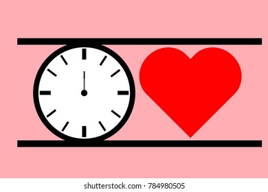 Time with the heart that I want to love each other have time together.vector