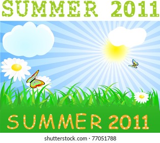 Time to holidays, summer background, vector