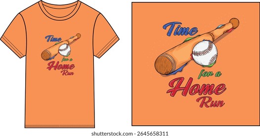 Time for a Home run t-shirt design vector illustration