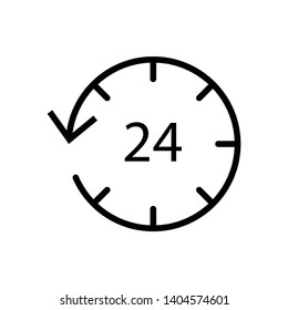 time hour black circle white background icon - Vector