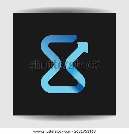 Time or Hourglass and arrow mark in Monoline