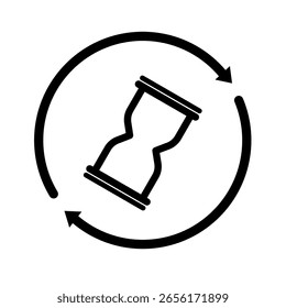 Ciclo de reloj de arena de tiempo - icono de Vector