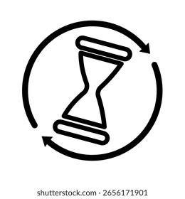 ciclo de ampulheta de tempo - ícone de vetor