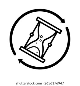  Ciclo de reloj de arena de tiempo - icono de Vector