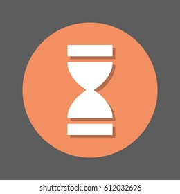 Time, Hourglass flat icon. Round colorful button, circular vector sign with shadow effect. Flat style design