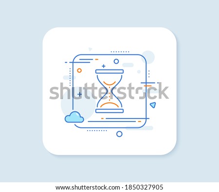 Time hourglass line icon. Abstract square vector button. Sand watch sign. Time hourglass line icon. Quality concept badge. Vector