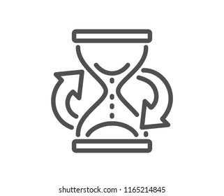 Time hourglass refresh line icon. Sand watch sign. Quality design element. Classic style. Editable stroke. Vector