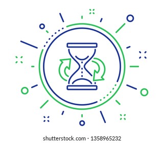 Time hourglass refresh line icon. Sand watch sign. Quality design elements. Technology hourglass button. Editable stroke. Vector