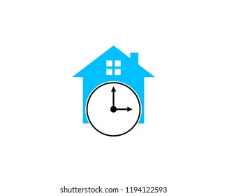Time House Icon Logo Design Element