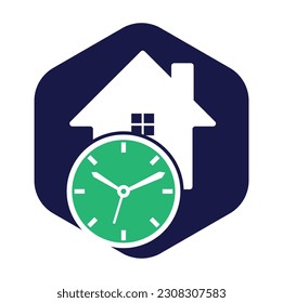 Time House Icon Logo Design Element.